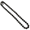 Élégant collier perle de verre facetté noir vintage ancien