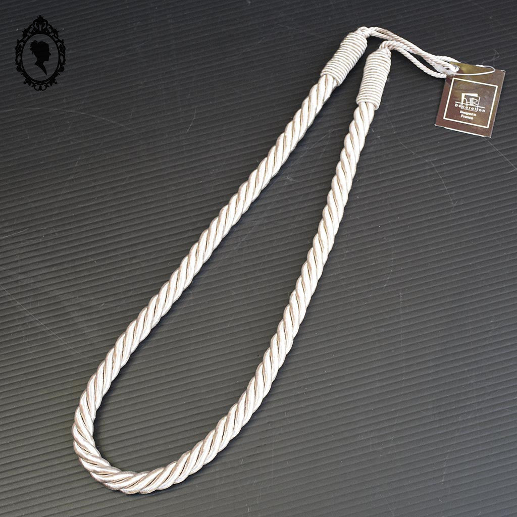 Embrasse corde beige satiné simple passementerie attache pour rideau style Houles neuf