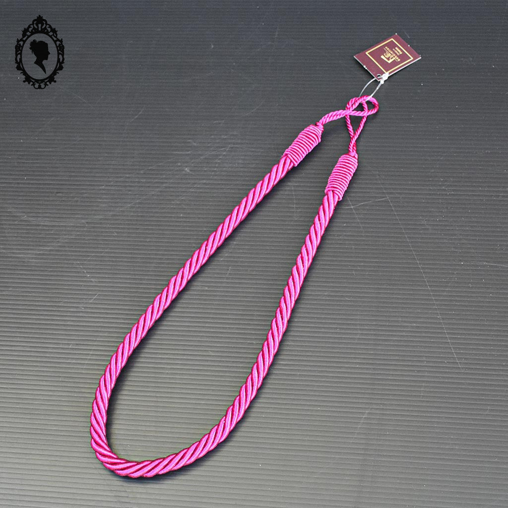 Embrasse corde rose fushia satiné simple passementerie attache pour rideau style Houles neuf