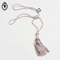 Embrasse pompon cordon rose tendre blanc passementerie pour rideau neuf