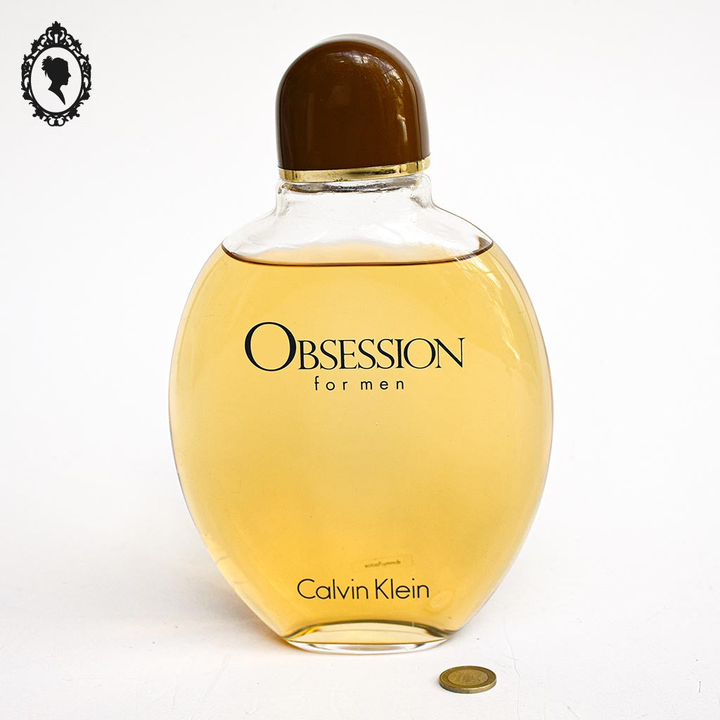 Flacon factice géant de parfum Obsession for men de Calvin Klein H 26 cm collection vitrine parfumerie PLV