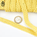 Galon jaune poussin coton ajouré L 1,3 cm 18 m passementerie vintage pop