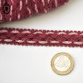Galon laine rose ancien L 1,7 cm passementerie vintage pop