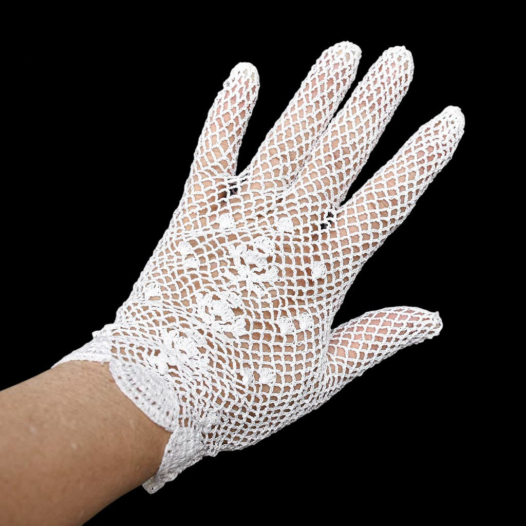 Gants blanc femme crochet ajouré T 6 12 - 6,5