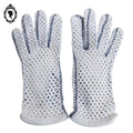 Gants blancs coton épais femme crochet ajouré T 6 12 - 6,5