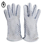 Gants blancs coton épais femme crochet ajouré T 6 12 - 6,5