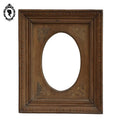 Grand cadre rectangulaire intérieur ovale bois sculpté vide 53 x 65 cm ancien