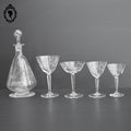Gros lot service 46 verres à pied en verre ciselé ancien + carafe