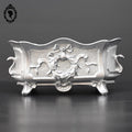 Jardinière ou cache pot en fonte argent grise ancienne