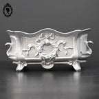 Jardinière ou cache pot en fonte argent grise ancienne
