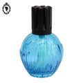 Lampe Berger verre bleu transparent et noir boule