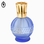 Lampe Berger verre ciselé bleu et doré boule