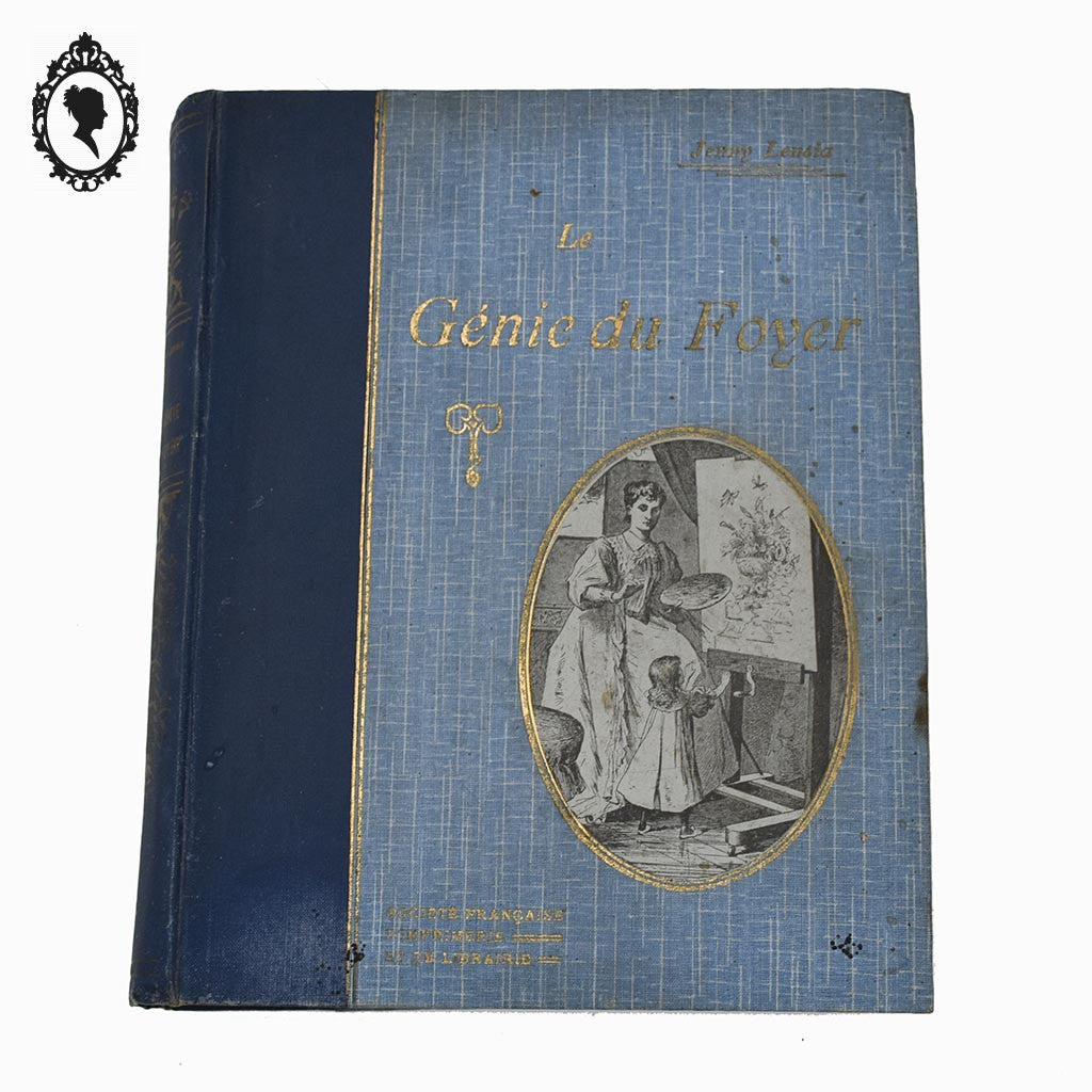 Livre bleu ancien Le Génie du Foyer de Jenny Lensia 1913