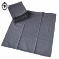 Lot 10 serviettes de table damassées ou torchons gris linge ancien 58 x 65 cm