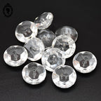 Lot 11 boutons diamant verre blanc transparent facetté D 2,3 cm 23 mm anciens