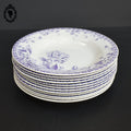 Lot 12 assiettes violettes fleur Hortensia de Gien anciennes