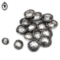 Lot 13 boutons gris argenté effet facetté à queue plastique D 2,5 cm