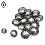 Lot 13 boutons gris argenté effet facetté à queue plastique D 2,5 cm