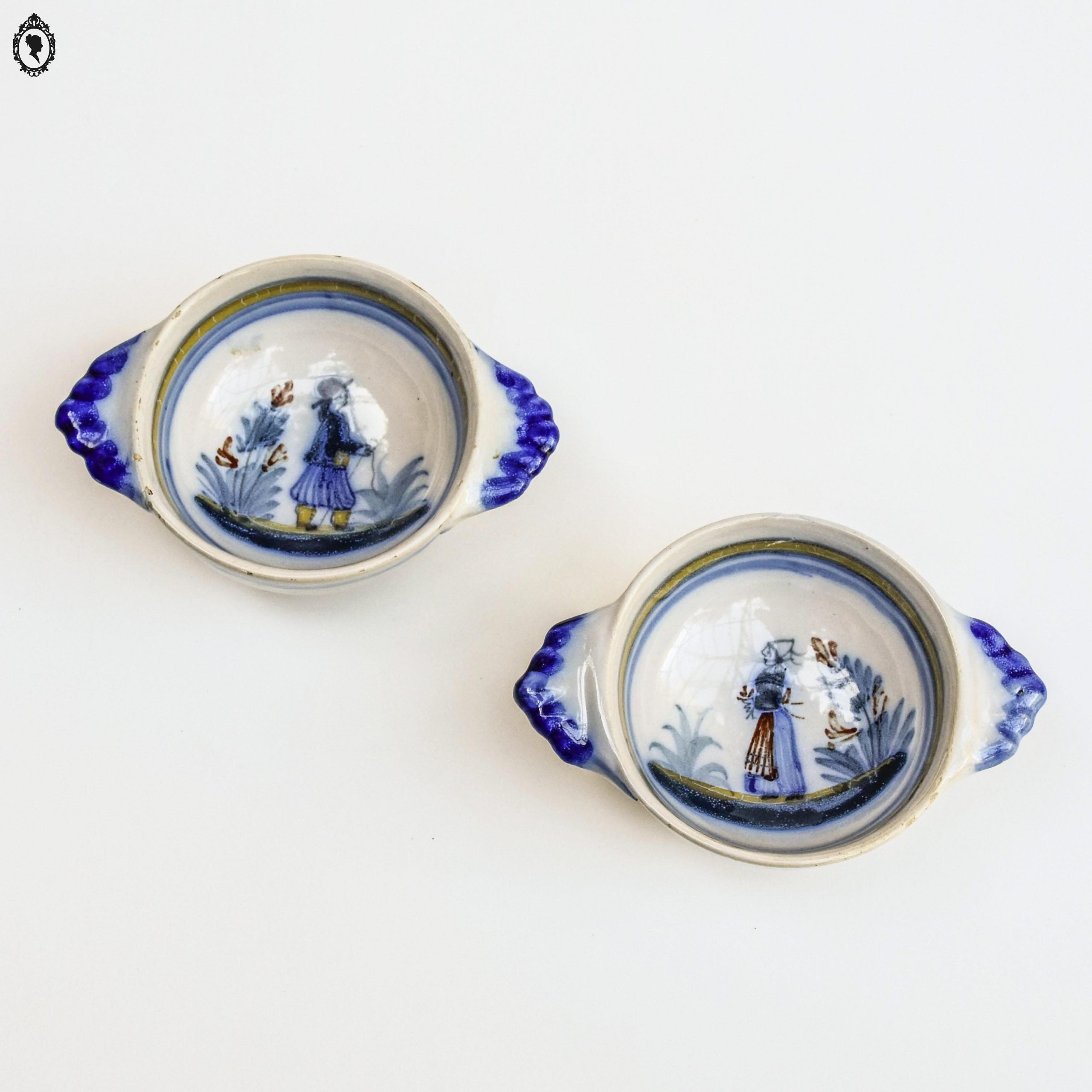 Lot 2 bols Quimper personnages anciens vintage