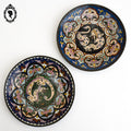 Lot 2 petites assiettes asiatiques émaux cloisonnés dragon vintage 1950