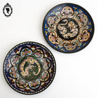 Lot 2 petites assiettes asiatiques émaux cloisonnés dragon vintage 1950
