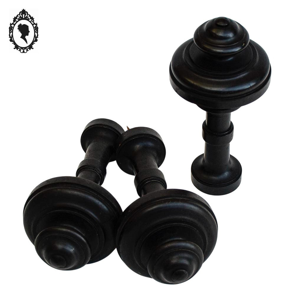 Lot 3 ornementations toupies embrasses bois noir ornement meuble ancien