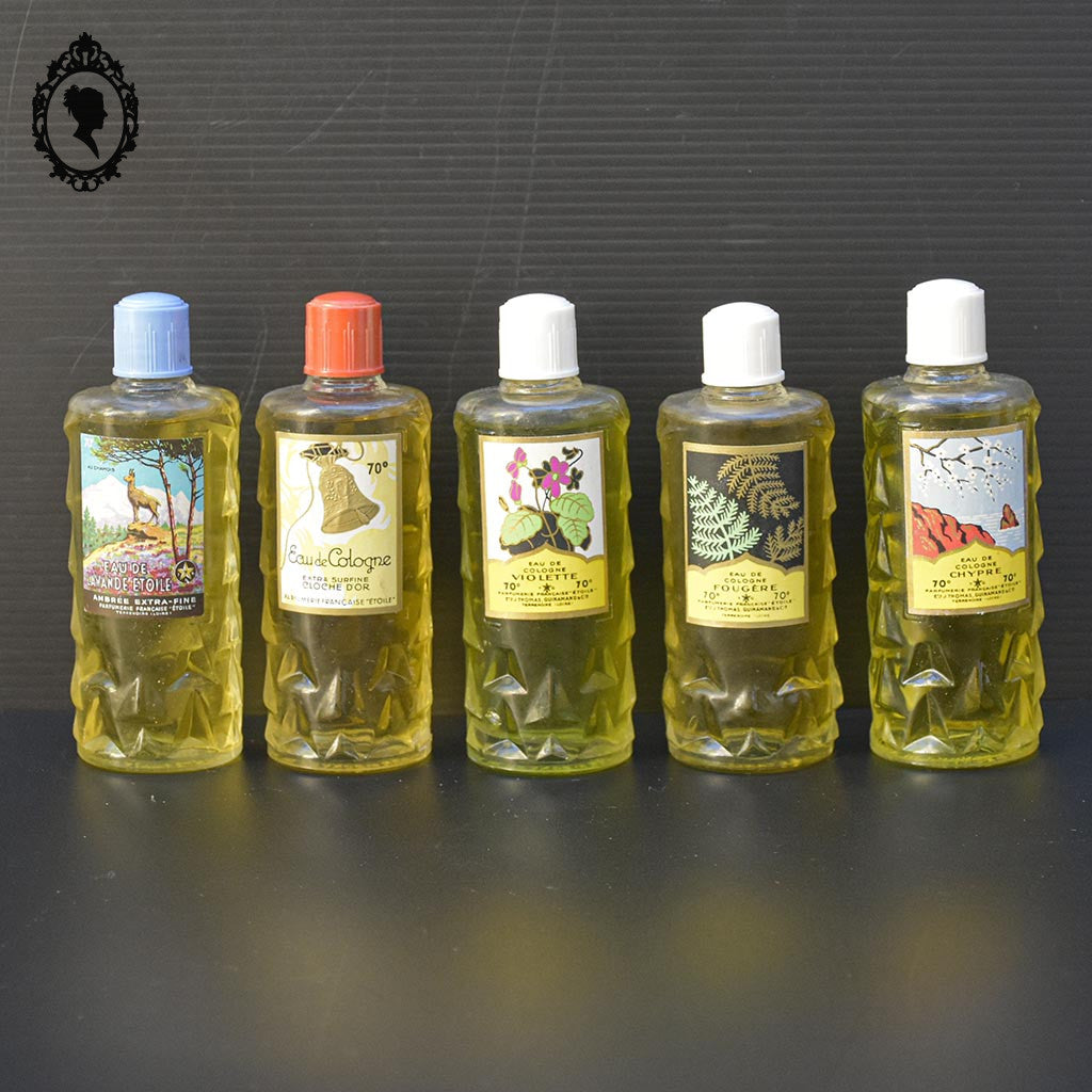 Lot 5 flacons collection Parfumerie étoile Guinamand Thomas vintage ancien