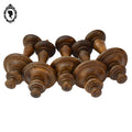 Lot 5 ornementations toupies embrasses bois ornement meuble ancien