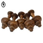 Lot 5 ornementations toupies embrasses bois ornement meuble ancien