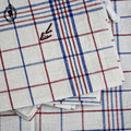 Lot 5 torchons lin beige à carreaux rouge bleu beige monogramme lettres LV ancien et Neuf