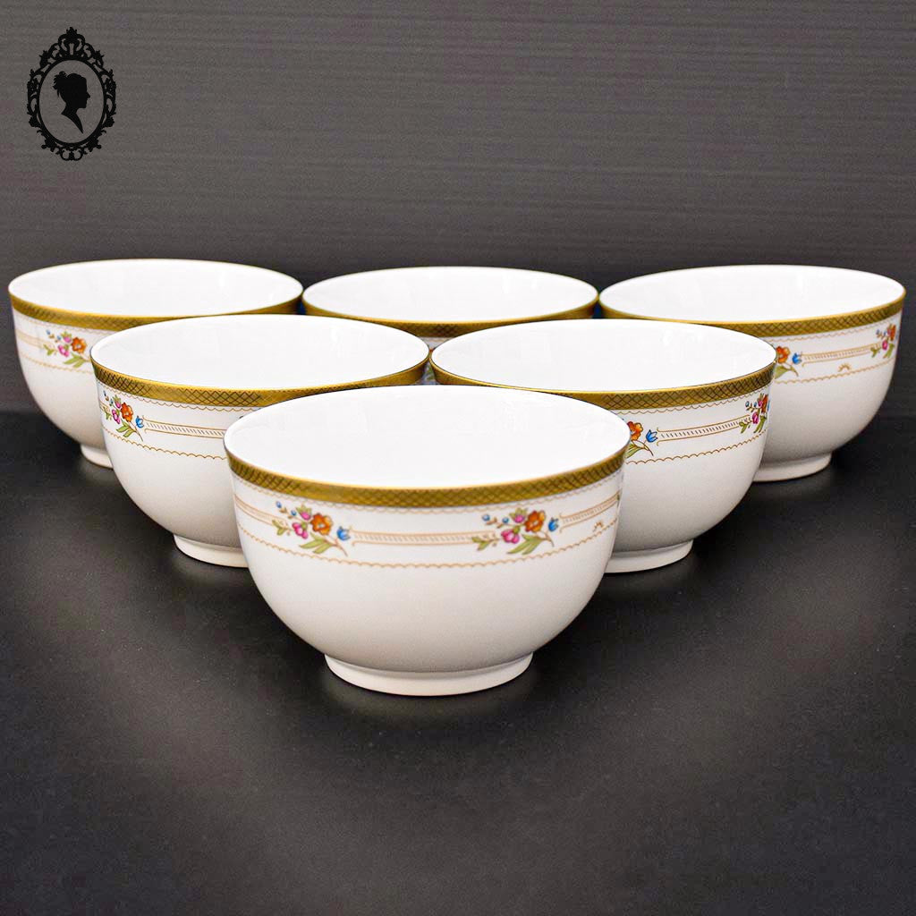 Lot 6 bols W Winterling Kirchenlamitz Germany Bavaria fleuri or vintage ancien