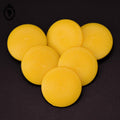 Lot 6 boutons ronds cabochons jaune orangé vintage 2,2 cm