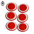 Lot 6 petits boutons enfant plats ovales œil rouge et blanc vintage