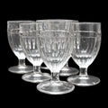 Lot 6 verres à digestif bistrot épais blancs à pied anciens