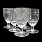 Lot 6 verres à digestif bistrot épais blancs à pied anciens
