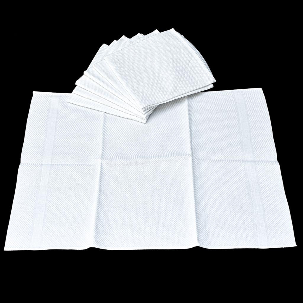 Lot 7 serviettes de toilette blanches nid d’abeille anciennes vintage