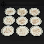 Lot 9 assiettes anciennes plates ou à dessert Terre de Fer Le Duel Louis XIV gladiateurs Creil et Montereau