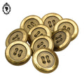 Lot 9 boutons dorés à queue forme bouton en métal D 1,5 cm