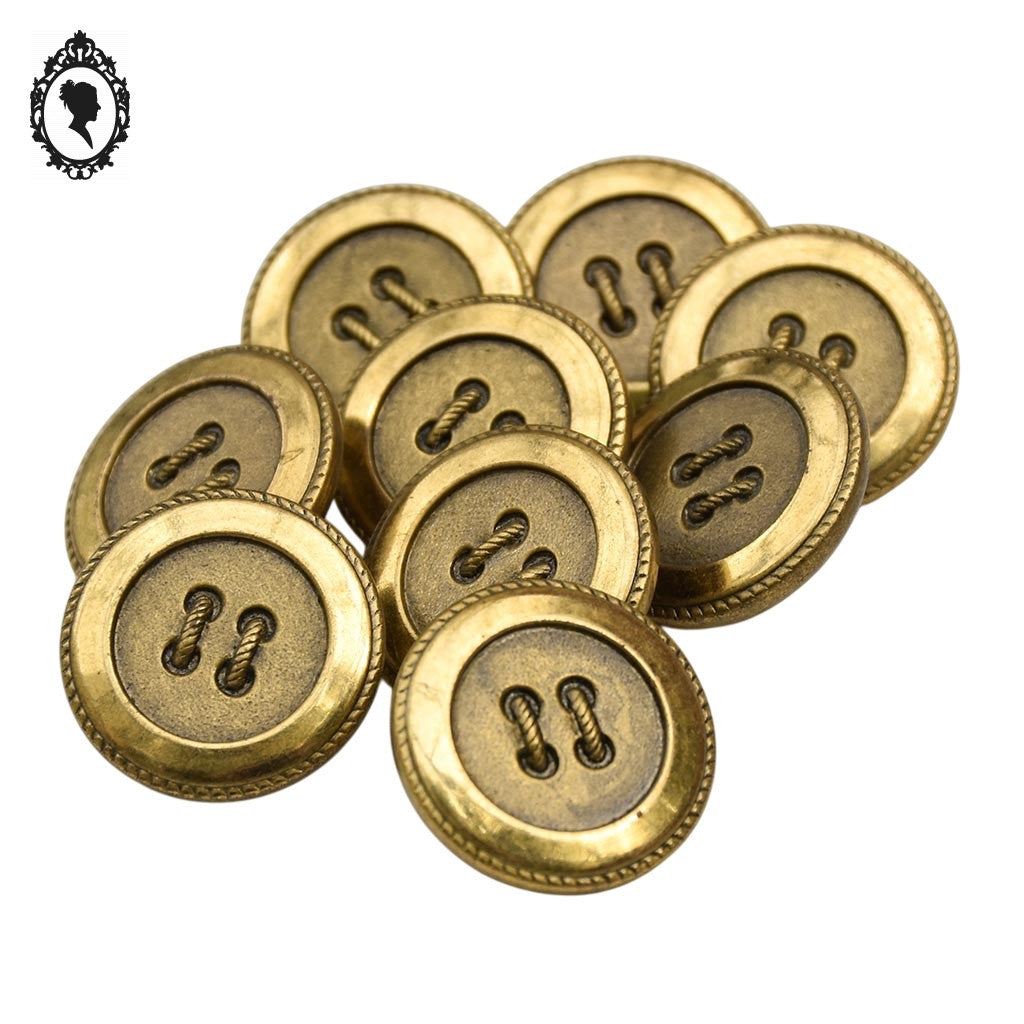 Lot 9 boutons dorés à queue forme bouton en métal D 1,5 cm