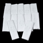 Lot service 12 serviettes de table anciennes damassées blanches monogramme FP