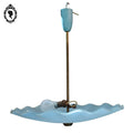 Lustre bleu suspension vasque coupe en verre vintage