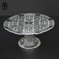 Magnifique plat à gâteau ou tarte de présentation piédouche verre blanc vintage