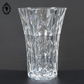 Magnifique vase en cristal blanc ciselé hexagonale H 21 cm vintage