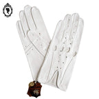 Magnifiques gants femme cuir souple blanc T 7 S vintage et neuf