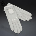 Magnifiques gants femme cuir souple gris clair beige T 7 vintage et neuf