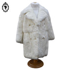 Manteau fourrure en lapin blanc enfant collection vintage ancien