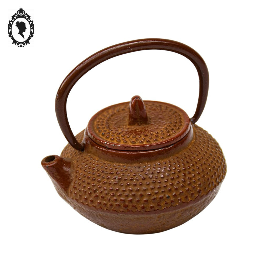 Miniature petite théière en fonte marron collection dînette japonaise