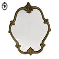 Miroir glace en bronze doré arabesque baroque mural H 36 cm vintage