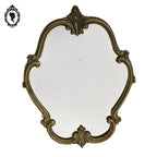 Miroir glace en bronze doré arabesque baroque mural H 36 cm vintage