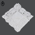 Mouchoir fil de lin blanc ancien ajouré broderie Marthe